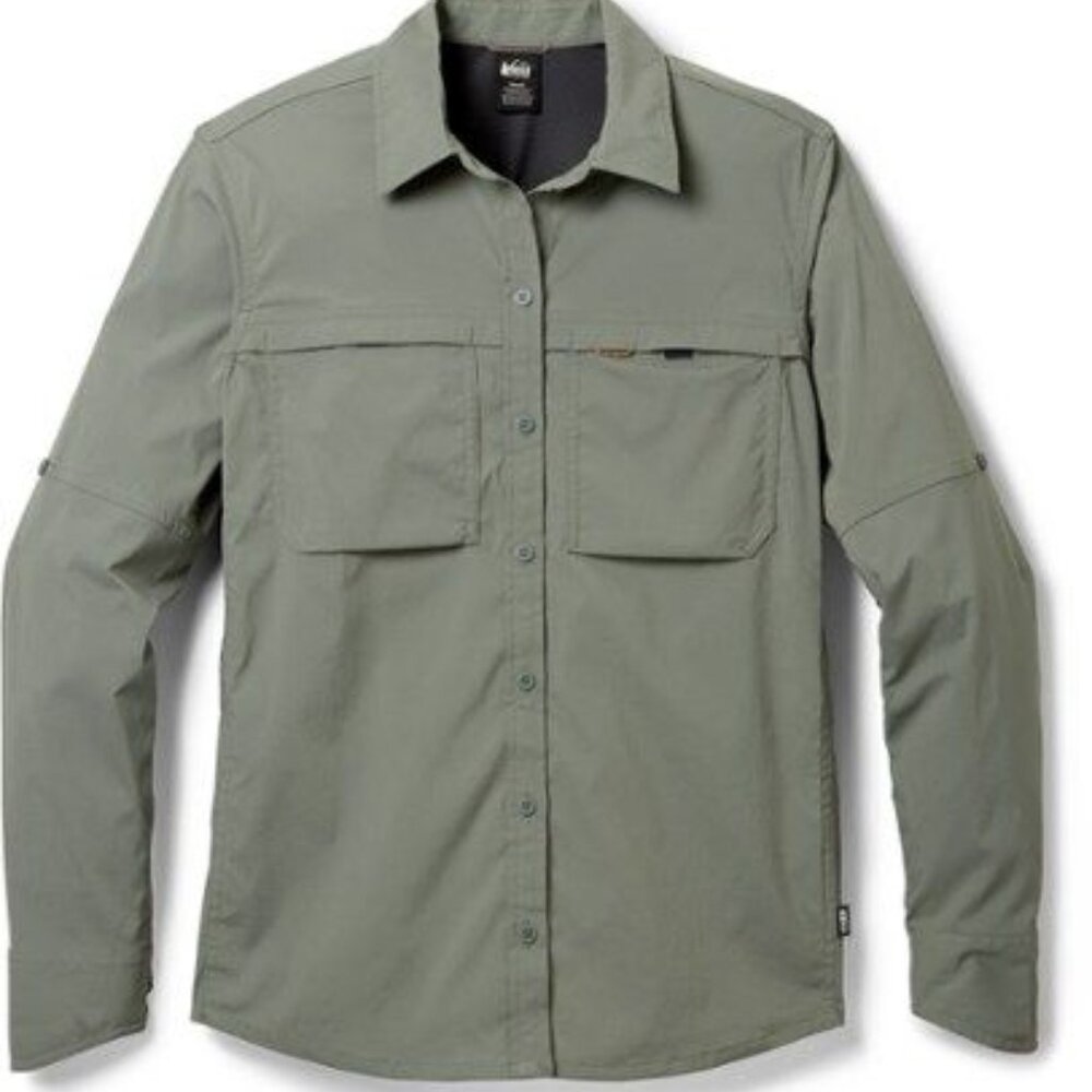 REI Sahara Solid Long Sleeve Hiking Shirt S (fits M-L) Worn Once
